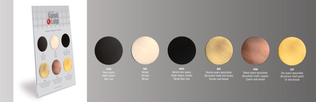 Finiture e materiali per i miscelatori da bagno